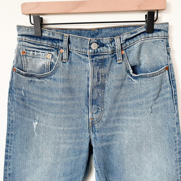 Revolve Levi's 501 Skinny Jeans Distressed Post Modern Blues 29/28 Button Fly - Picture 4 of 15